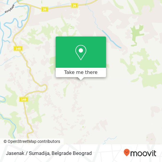 Jasenak / Sumadija map