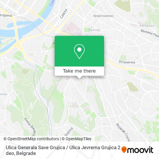 Ulica Generala Save Grujica / Ulica Jevrema Grujica 2 deo map