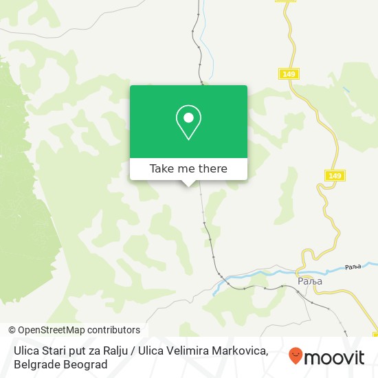 Ulica Stari put za Ralju / Ulica Velimira Markovica map