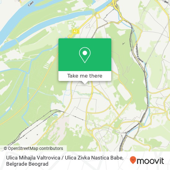 Ulica Mihajla Valtrovica / Ulica Zivka Nastica Babe map