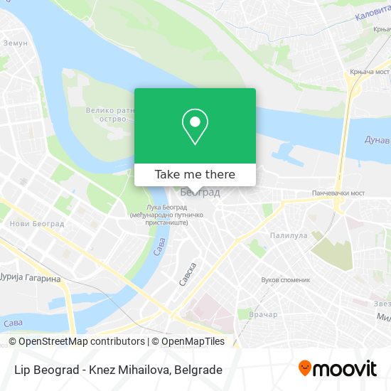 Lip Beograd - Knez Mihailova map