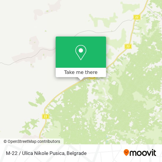 M-22 / Ulica Nikole Pusica map