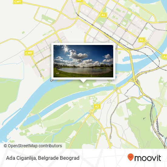 Ada Ciganlija map