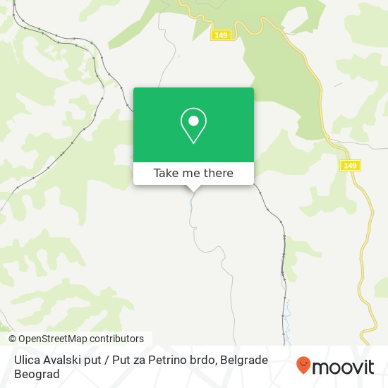 Ulica Avalski put / Put za Petrino brdo map