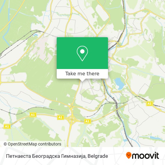 Петнаеста Београдска Гимназија map