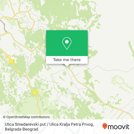 Ulica Smederevski put / Ulica Kralja Petra Prvog map