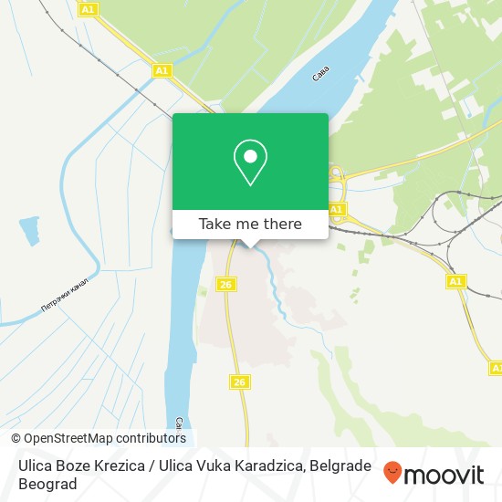 Ulica Boze Krezica / Ulica Vuka Karadzica map