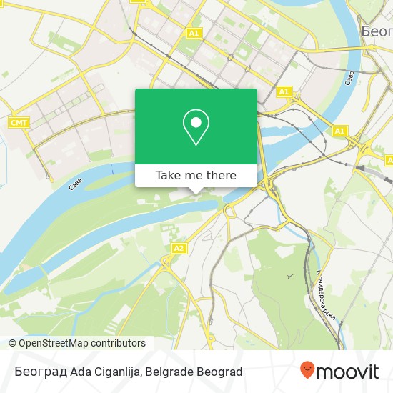 Београд Ada Ciganlija map