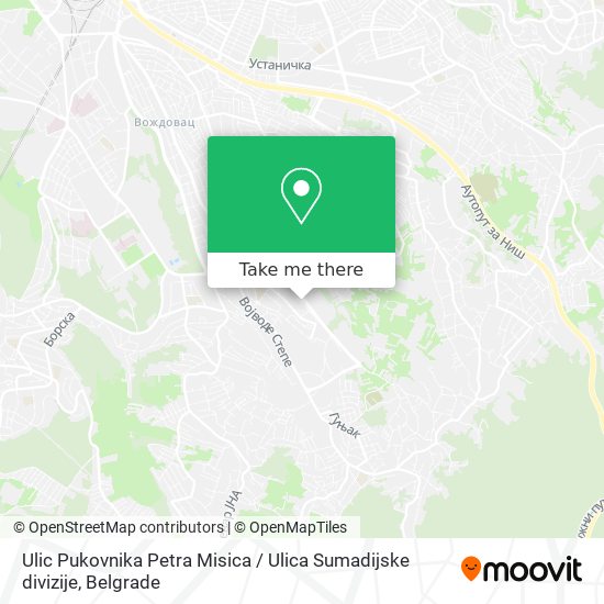 Ulic Pukovnika Petra Misica / Ulica Sumadijske divizije map