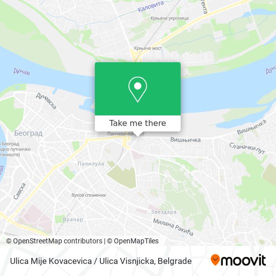 Ulica Mije Kovacevica / Ulica Visnjicka map