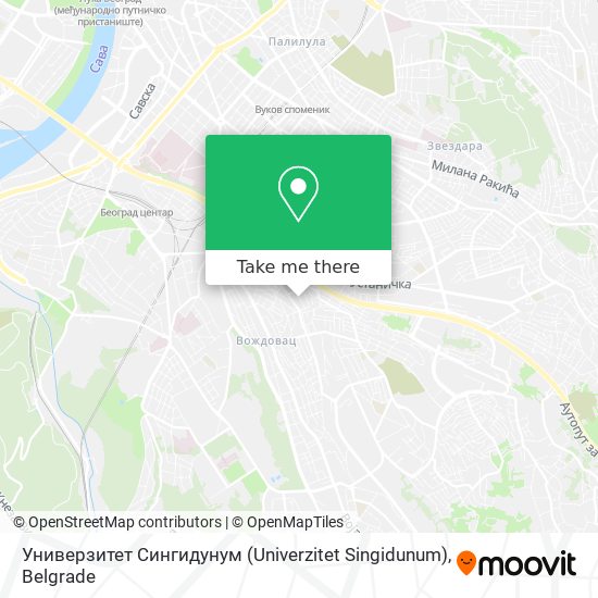 Универзитет Сингидунум (Univerzitet Singidunum) map