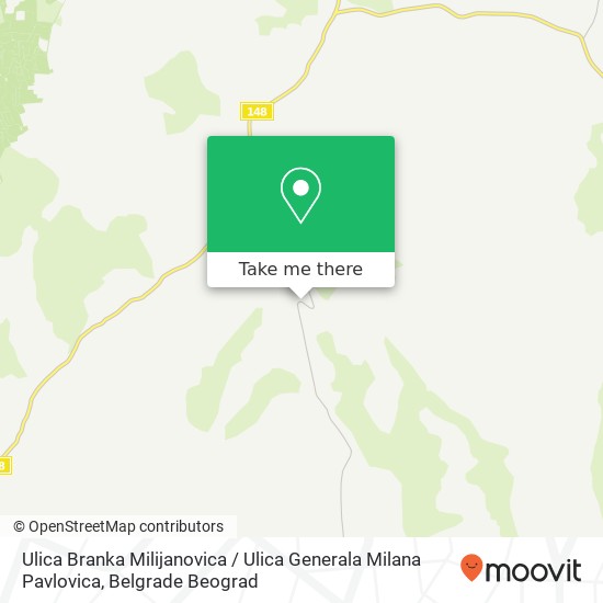 Ulica Branka Milijanovica / Ulica Generala Milana Pavlovica map