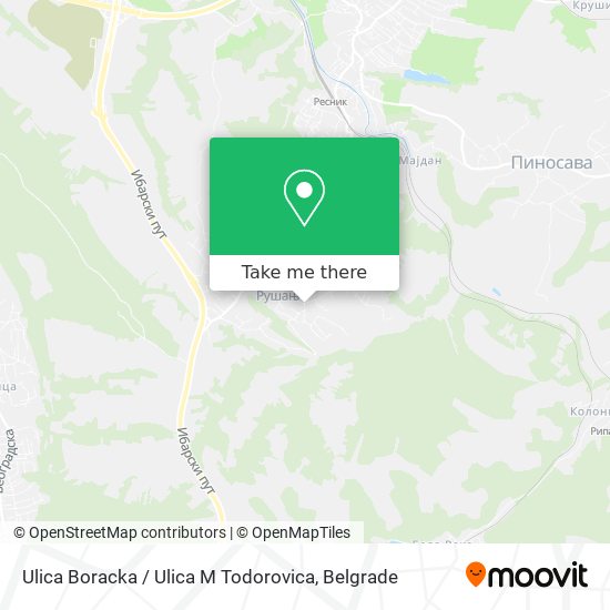 Ulica Boracka / Ulica M Todorovica map