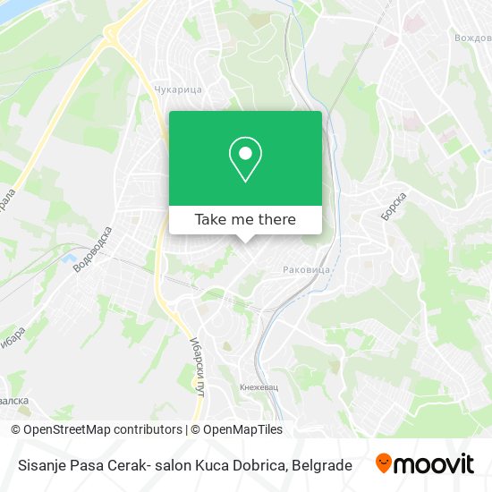 Sisanje Pasa Cerak- salon Kuca Dobrica map