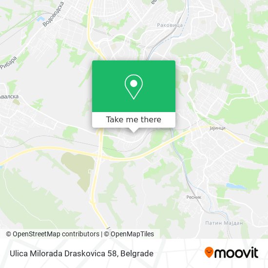 Ulica Milorada Draskovica 58 map