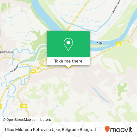 Ulica Milorada Petrovica Ujke map