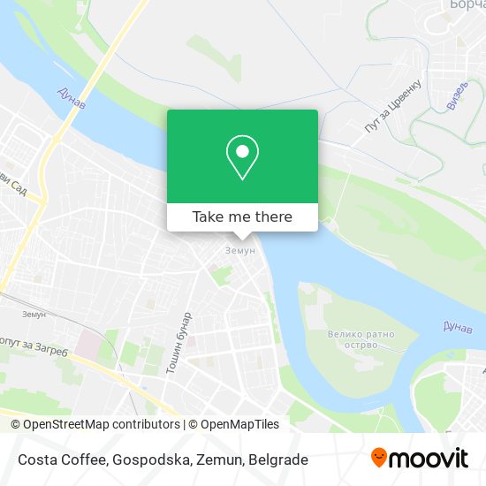 Costa Coffee, Gospodska, Zemun map