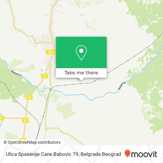 Ulica Spasenije Cane Babovic 79 map