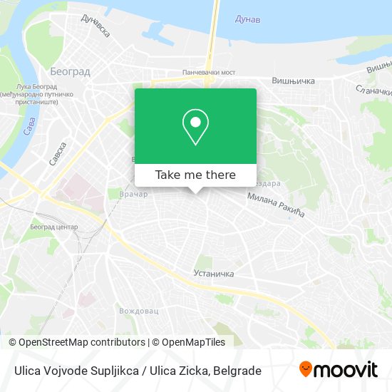 Ulica Vojvode Supljikca / Ulica Zicka map