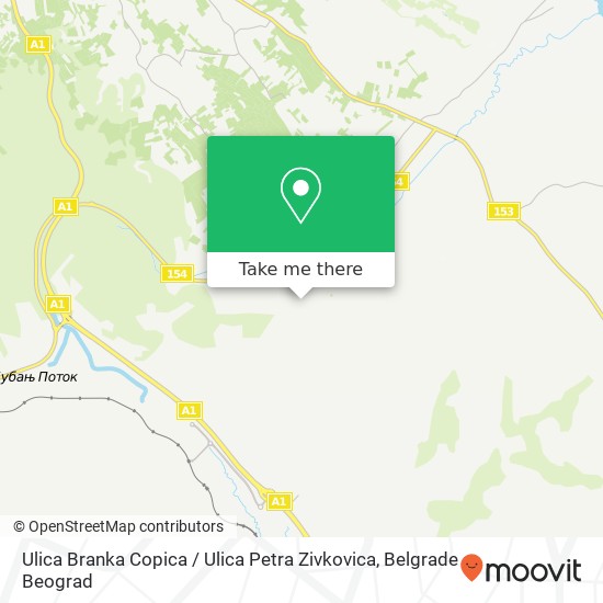 Ulica Branka Copica / Ulica Petra Zivkovica map