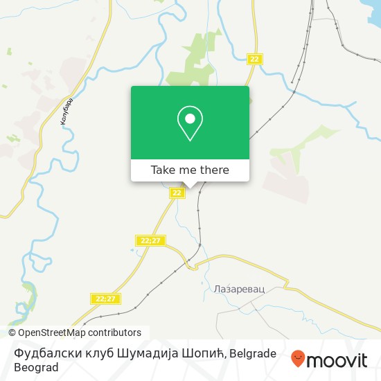 Фудбалски клуб Шумадија Шопић map