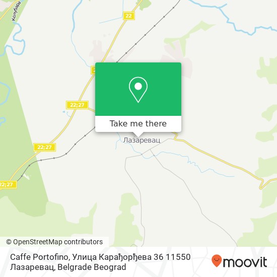 Caffe Portofino, Улица Карађорђева 36 11550 Лазаревац map