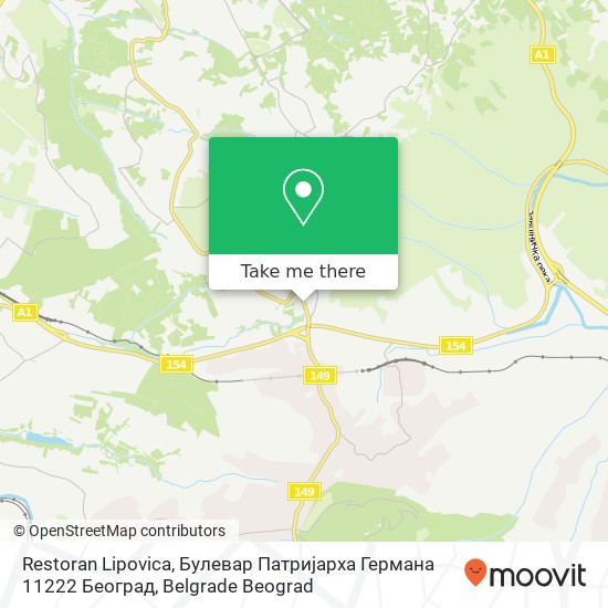 Restoran Lipovica, Булевар Патријарха Германа 11222 Београд map