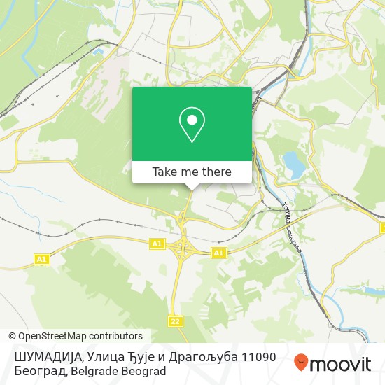 ШУМАДИЈА, Улица Ђује и Драгољуба 11090 Београд map