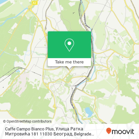 Caffe Campo Bianco Plus, Улица Ратка Митровића 181 11030 Београд map