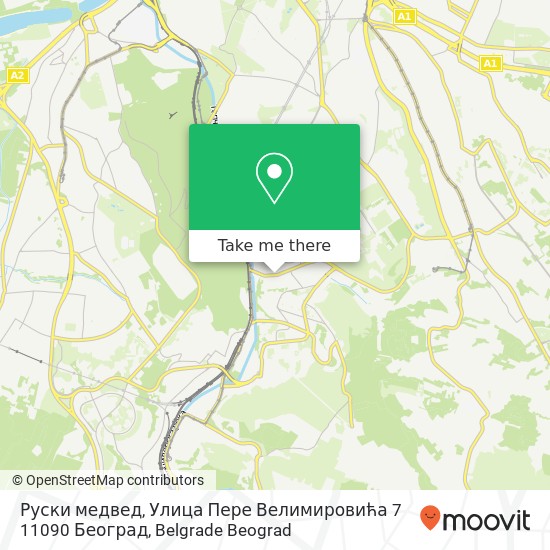 Руски медвед, Улица Пере Велимировића 7 11090 Београд map