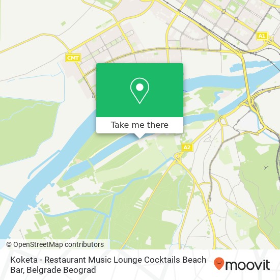 Koketa - Restaurant Music Lounge Cocktails Beach Bar, Улица Ада Циганлија 11147 Чукарица map