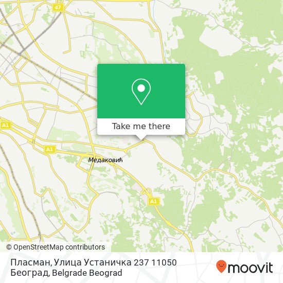 Пласман, Улица Устаничка 237 11050 Београд map