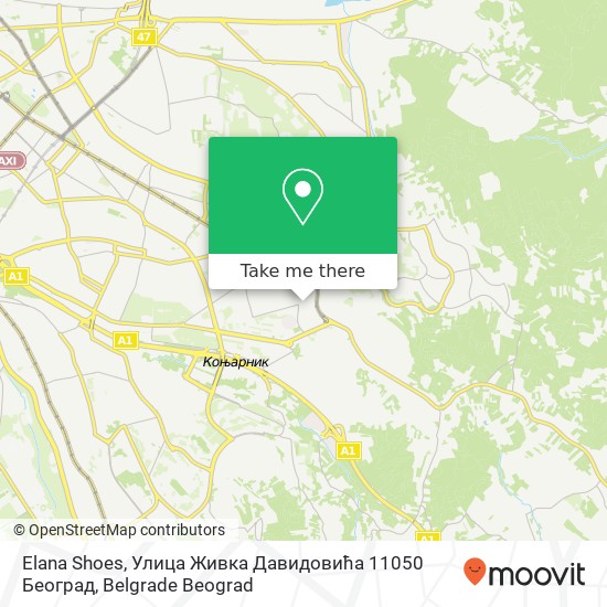 Elana Shoes, Улица Живка Давидовића 11050 Београд map