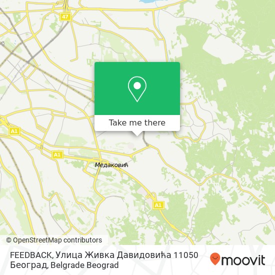 FEEDBACK, Улица Живка Давидовића 11050 Београд map