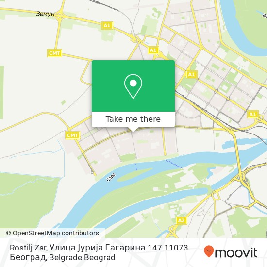 Rostilj Zar, Улица Јурија Гагарина 147 11073 Београд map