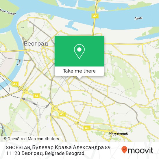 SHOESTAR, Булевар Краља Александра 89 11120 Београд map