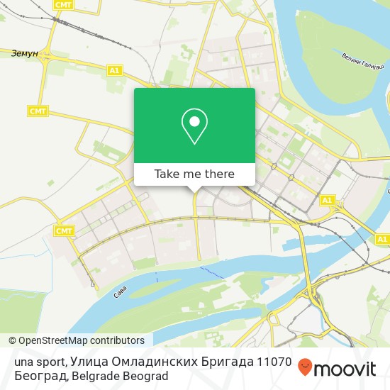 una sport, Улица Омладинских Бригада 11070 Београд map