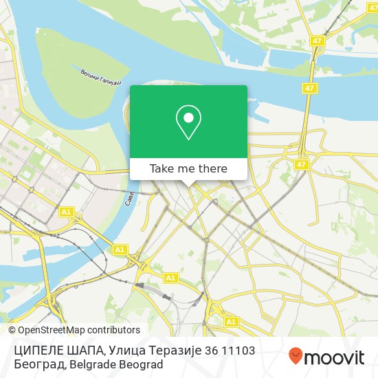 ЦИПЕЛЕ ШАПА, Улица Теразије 36 11103 Београд map