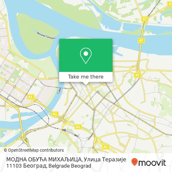 МОДНА ОБУЋА МИХАЉИЦА, Улица Теразије 11103 Београд map