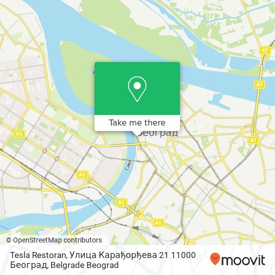 Tesla Restoran, Улица Карађорђева 21 11000 Београд map