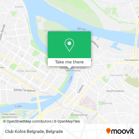 Club Kolos Belgrade map