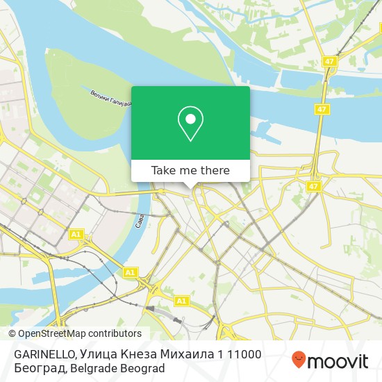 GARINELLO, Улица Кнеза Михаила 1 11000 Београд map