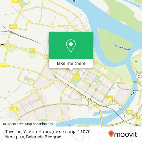 Tavolino, Улица Народних хероја 11070 Београд map