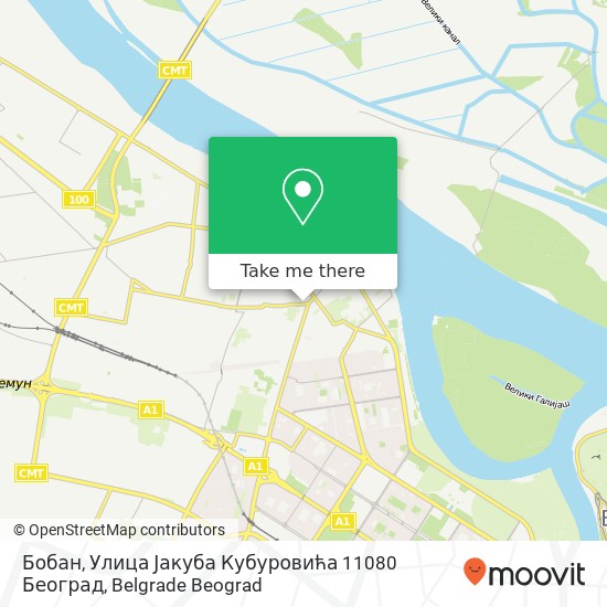 Бобан, Улица Јакуба Кубуровића 11080 Београд map