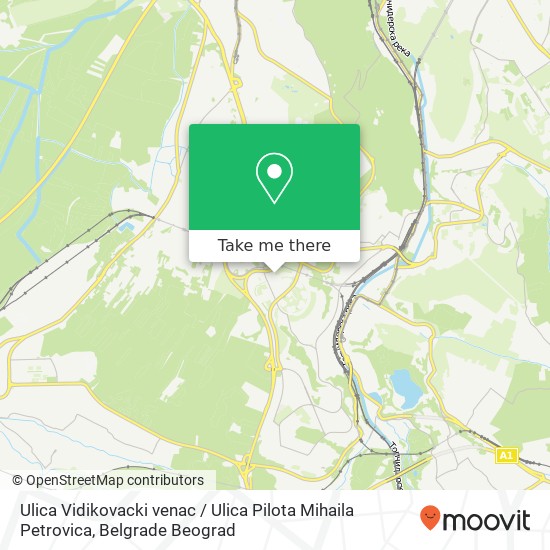 Ulica Vidikovacki venac / Ulica Pilota Mihaila Petrovica map