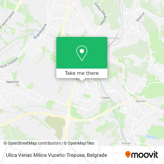 Ulica Venac Milice Vucetic-Trepuse map
