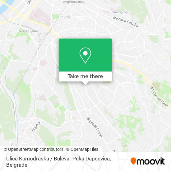 Ulica Kumodraska / Bulevar Peka Dapcevica map