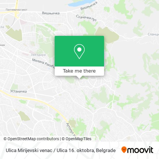 Ulica Mirijevski venac / Ulica 16. oktobra map