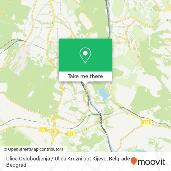 Ulica Oslobodjenja / Ulica Kruzni put Kijevo map