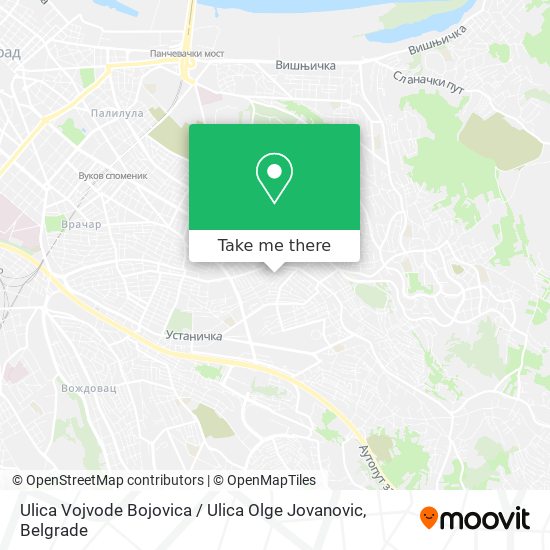 Ulica Vojvode Bojovica / Ulica Olge Jovanovic map